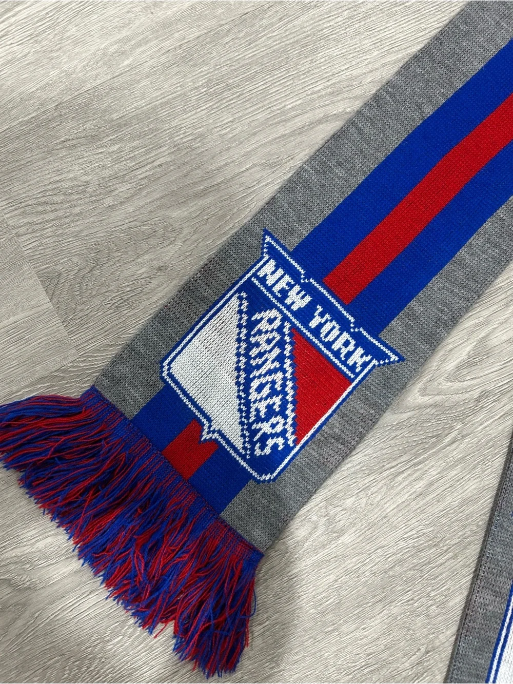 NHL New York Rangers Gray Blue Red Team Scarf